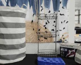 Rowenta Iron, Hamper, Clothes Folder, Shower Curtain And Cady