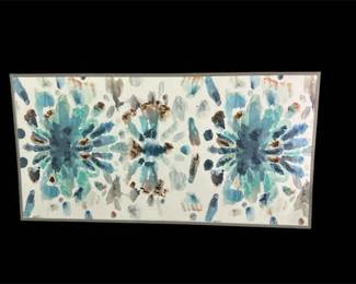 Blue Green Abstract Flowers