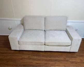 04 Light Gray Fabric Sofa With Storage