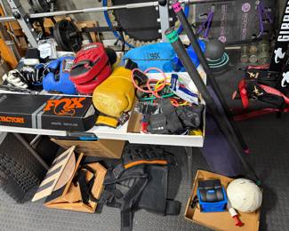 work out equipment, and body gear for weights and training