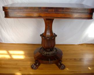 Antique William IV Rosewood Card Table, 1830s