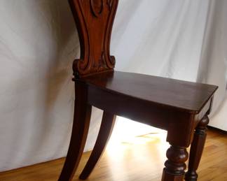 Antique Regency Mahogany Hall Chairs By Gilllows