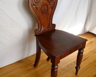 Antique Regency Mahogany Hall Chairs By Gilllows