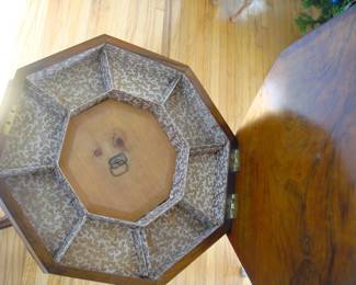 Stunning Burr Walnut Victorian Sewing or Work Box Great as Side Lamp End Table