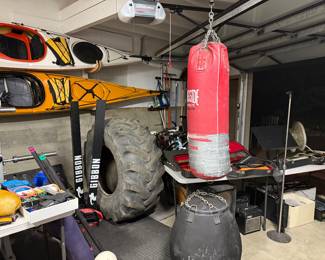 puching bags & work out equipment