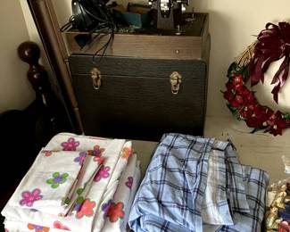 Vintage Kenmore Sewing Machine And sets of Sheets