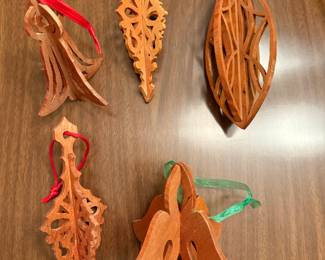 HAND MADE WOOD ORNAMENTS