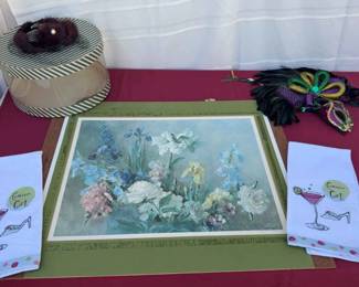 Whimsical Vintage Ensemble Wyeth Print, Cosmo Towels, Accessories