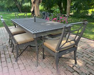PATIO TABLE AND 6 CHAIRS
