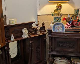Antique marble top sideboard