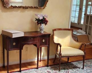 -Pair of armchairs
-server by Baker