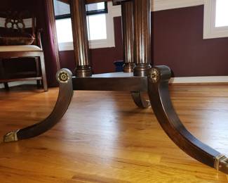 Henkel dining table- double pedestal base