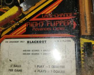 vintage Blackout pinball machine by Williams