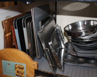 baking sheets, muffin pans, racks, rolling pins and pie boards