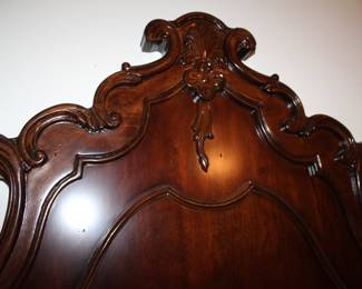 queen headboard, Victorian-style, with footboard and rails