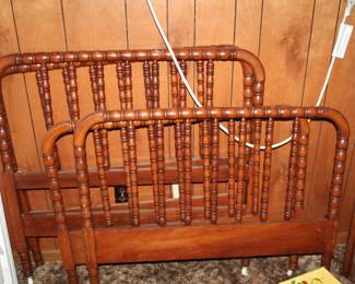 two twin beds, with side rails