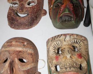 clay and wood masks