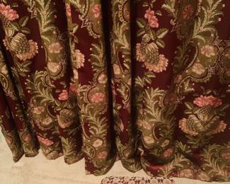 This set of draperies comes with a matching king bed dust ruffle