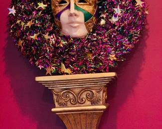 one of two Mardi Gras wreaths