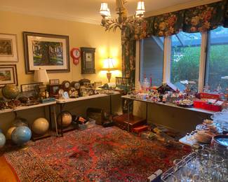 Vintage globes, clocks Christmas 