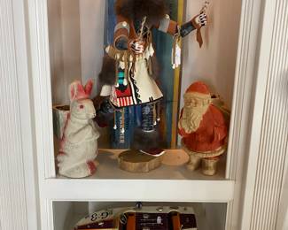 Japanese G3 boat, German paper Santa and rabbit 