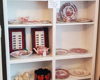 Red and white Transferware.
