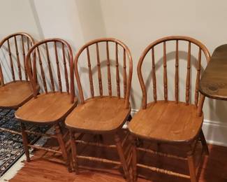 Set of Antique Spindle back chairs.