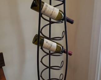 Wrought iron wine rack. 