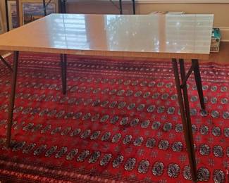 MCM kitchen table with iron legs. 