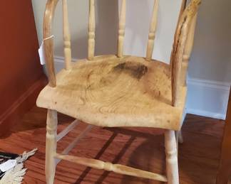Old wood bankers chair. 