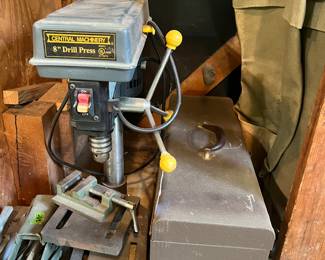 Drill press and tool box