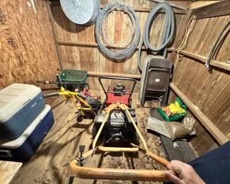 Yard equipment and items.
