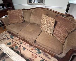 Very good quality sofa with matching loveseat. Great condition.