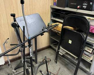 Assorted musical stand, tools and more