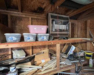 Miscellaneous items, shop items, wood pieces and more