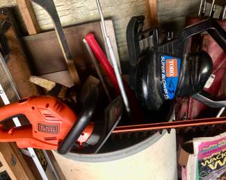 Toro Super Blower, Black & Decker Hedge Trimmer and lots more