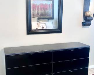 Matching Black Lacquer Dresser