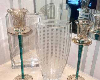Crystal and cut-glass vases
