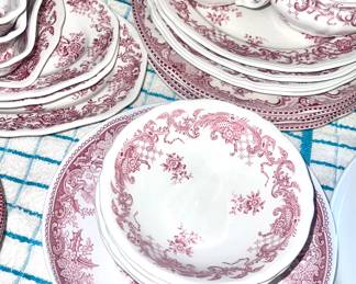 Red & White Transferware 