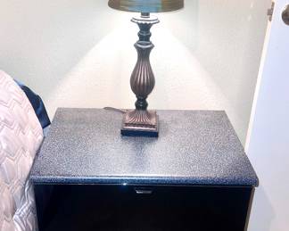Black Lacquer Nightstand  (2)