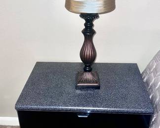 Black Lacquer Nightstand 