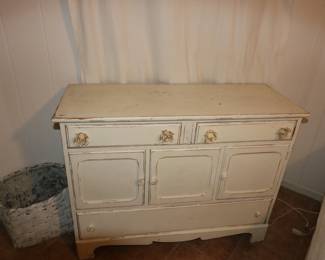 Distressed White Maple Chest