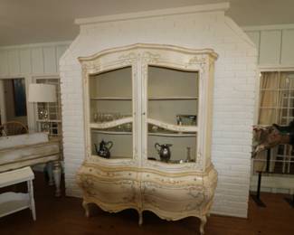 Country French Vintage China Cabinet