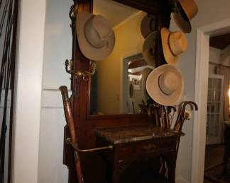 Beautiful Halltree (hats and canes not for sale)