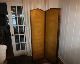 Leather 3 Panel Screen