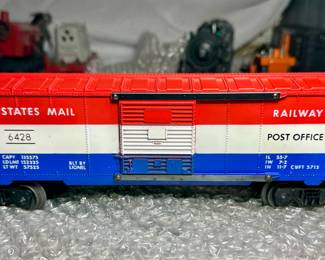 Lionel post war US mail, red white and blue , , single door box car
