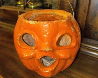 Vintage paper mache Halloween jack-o'-lantern