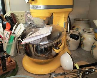 KitchenAid mixer in yellow