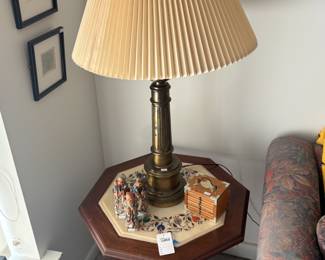 Marble Inlay Side Table, Stearns and Foster Sleeper Sofa 