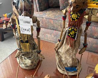 Indonesian Wayang Golek Puppets Pair